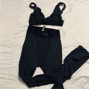SKIMS cotton rib plunge bra and legging set